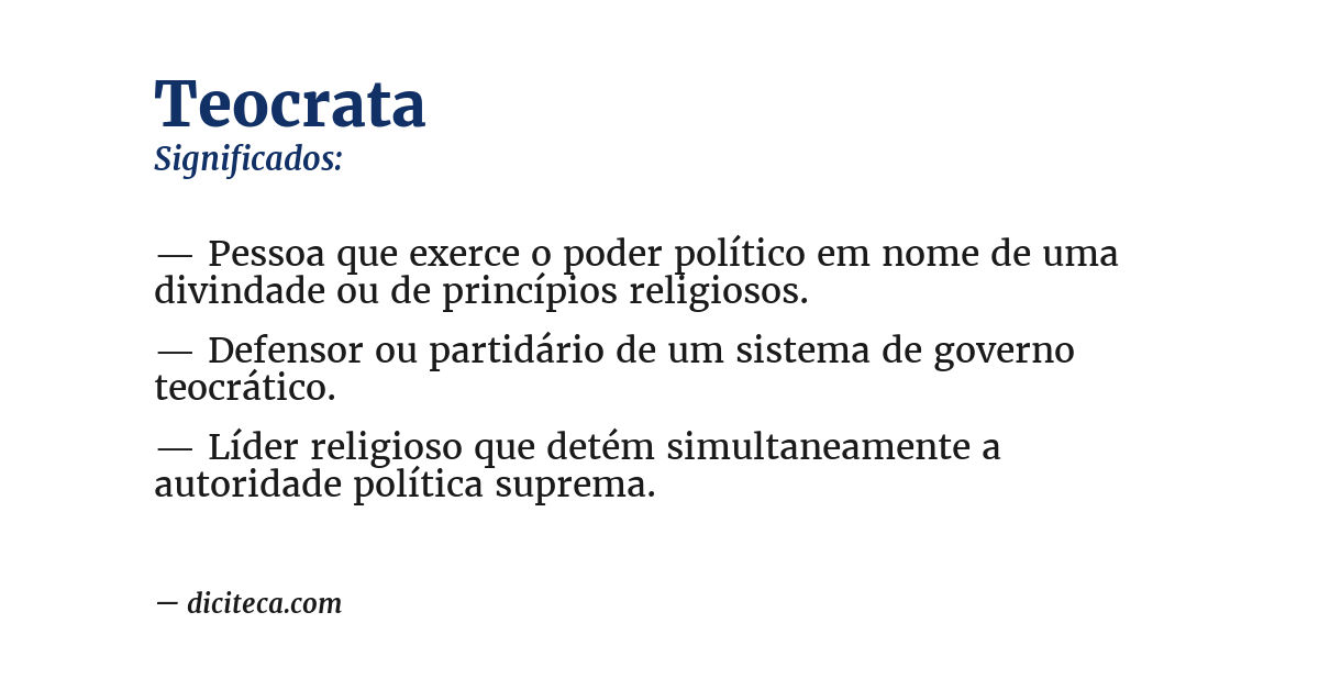 Significado de teocrata
