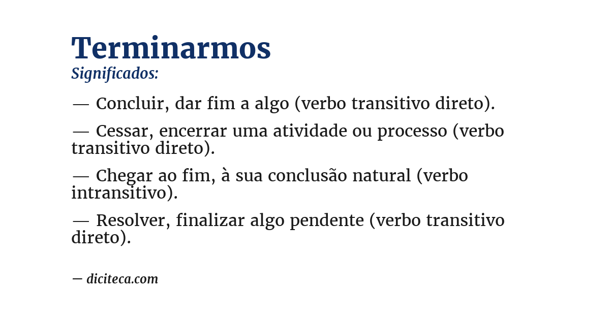Significado de terminarmos