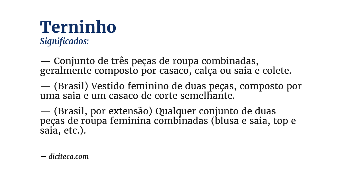 Significado de terninho