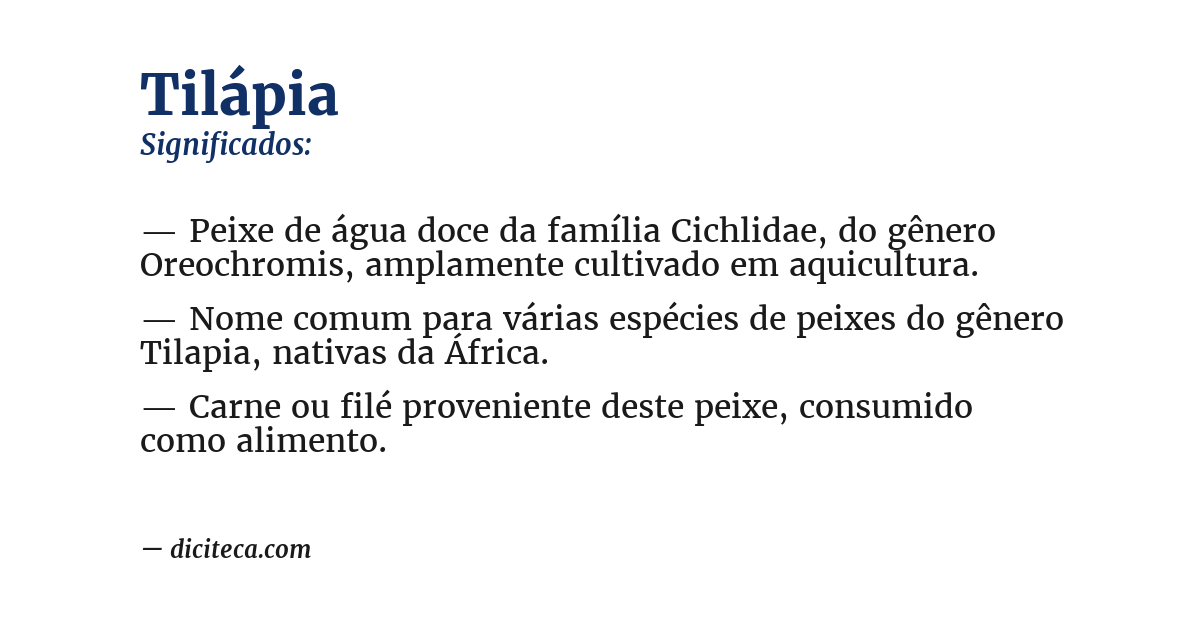 Significado de tilápia