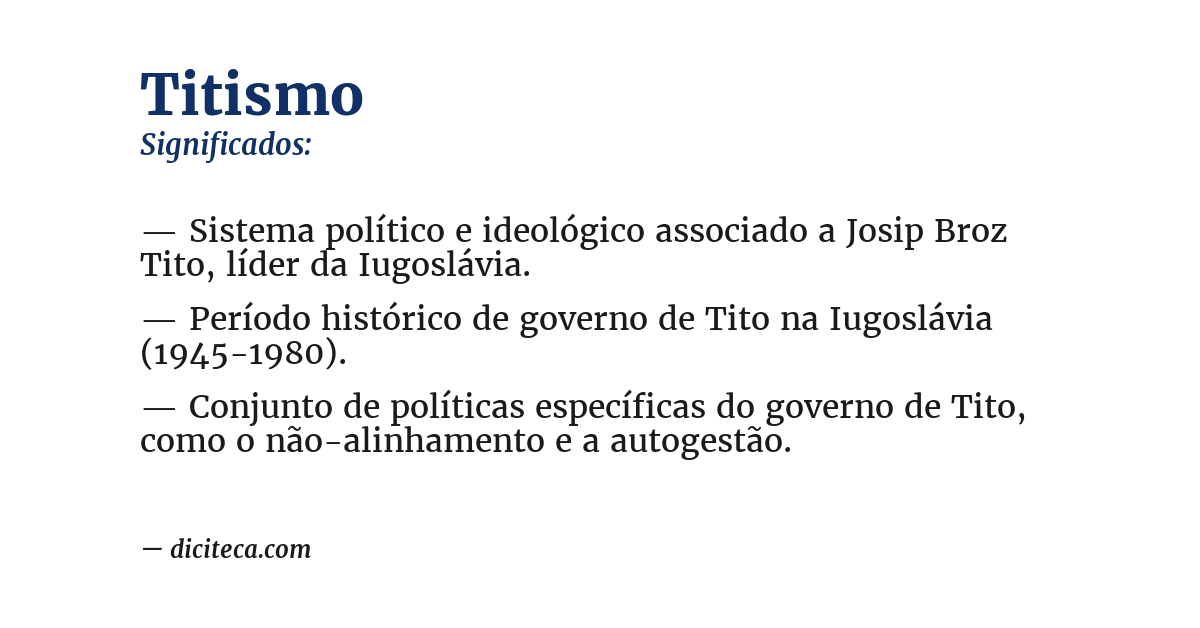 Significado de titismo