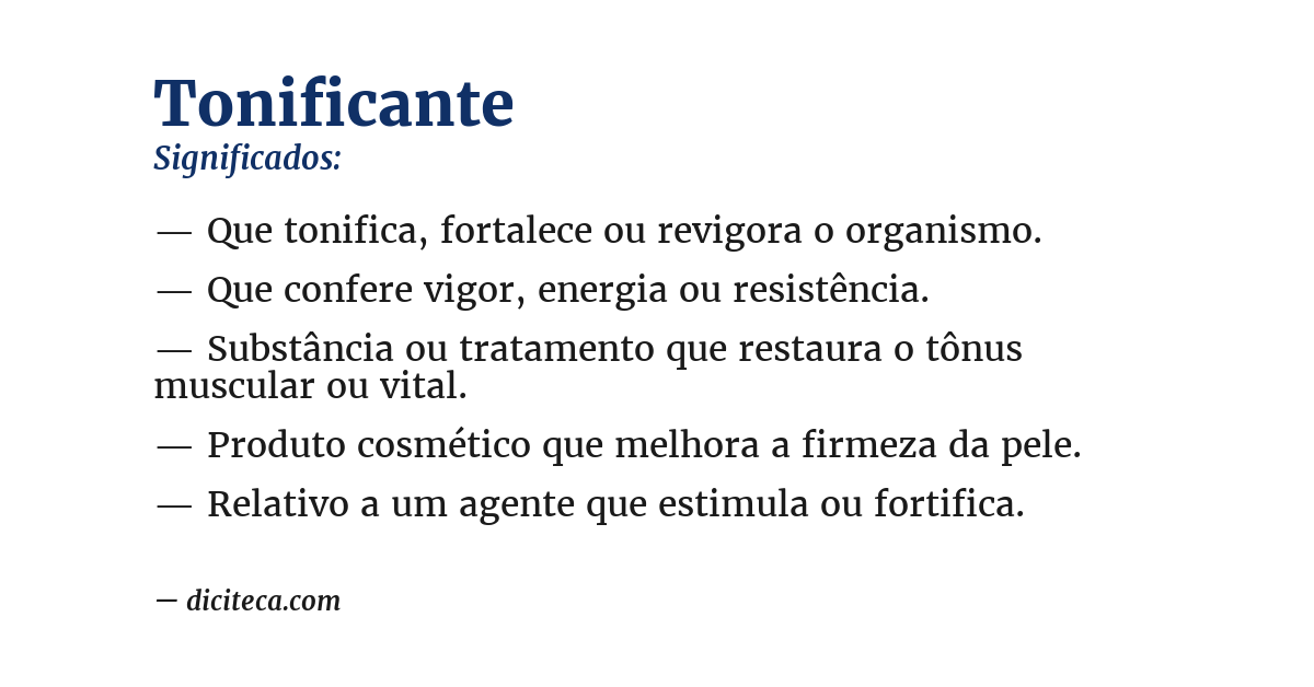 Significado de tonificante