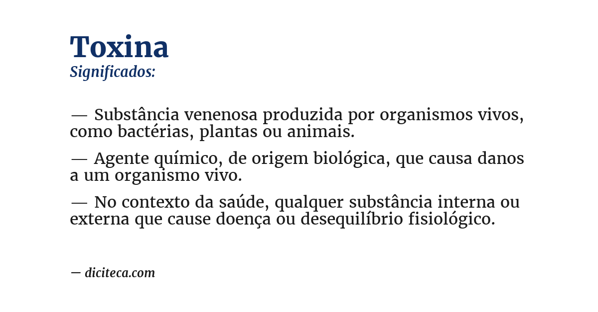 Significado de toxina