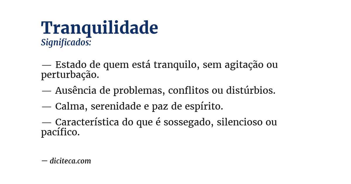 Significado de tranquilidade