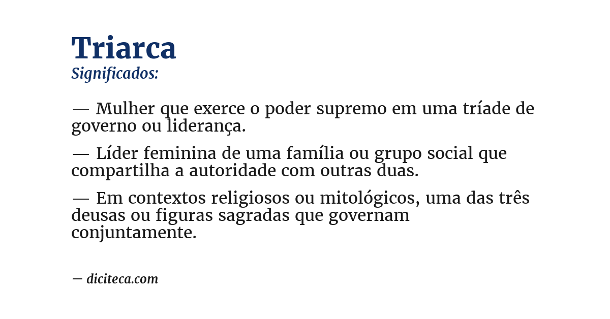 Significado de triarca