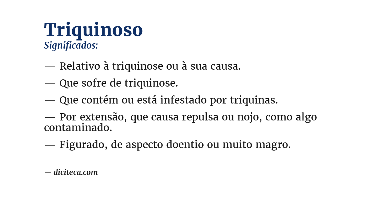 Significado de triquinoso