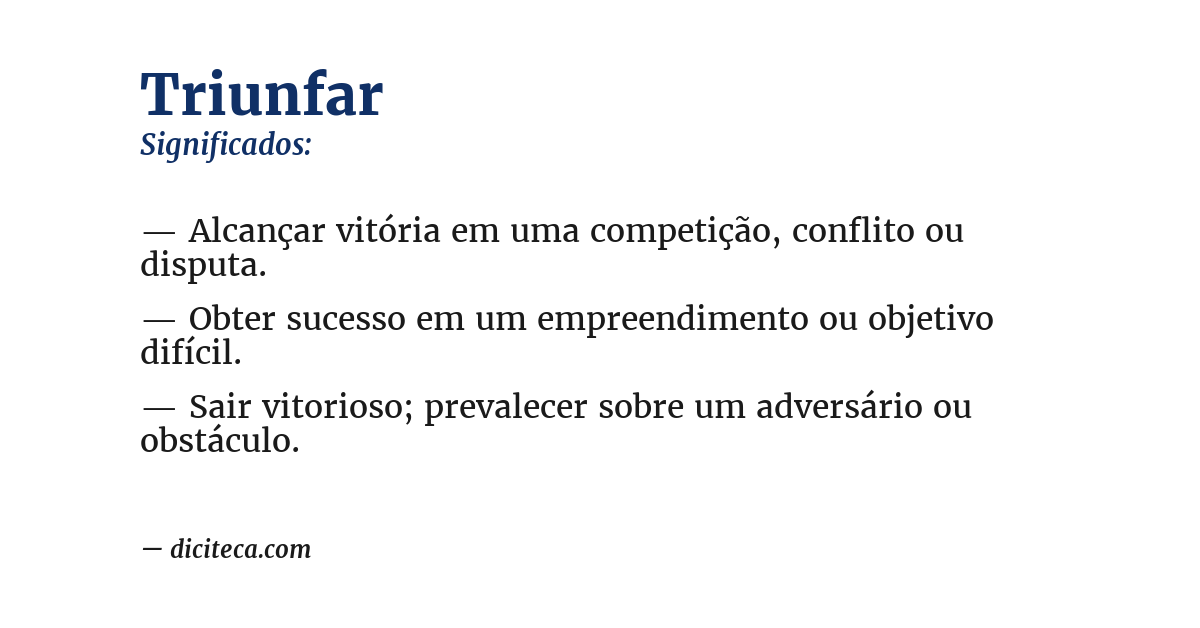 Significado de triunfar