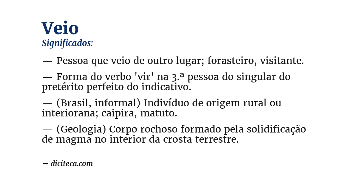 Significado de veio