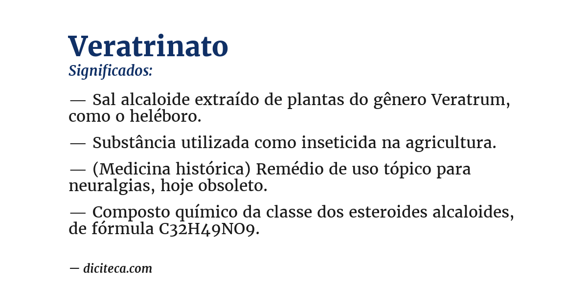 Significado de veratrinato