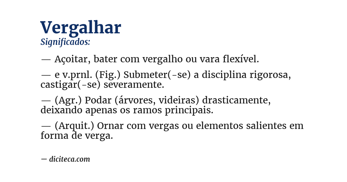 Significado de vergalhar