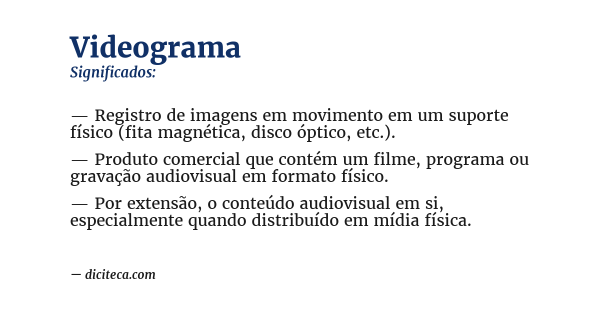 Significado de videograma