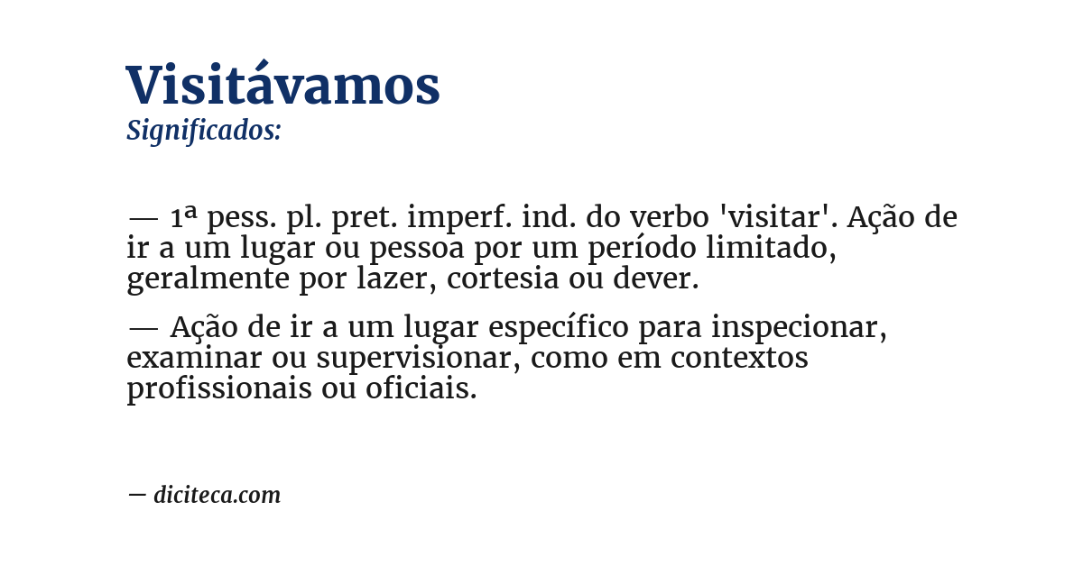 Significado de visitávamos