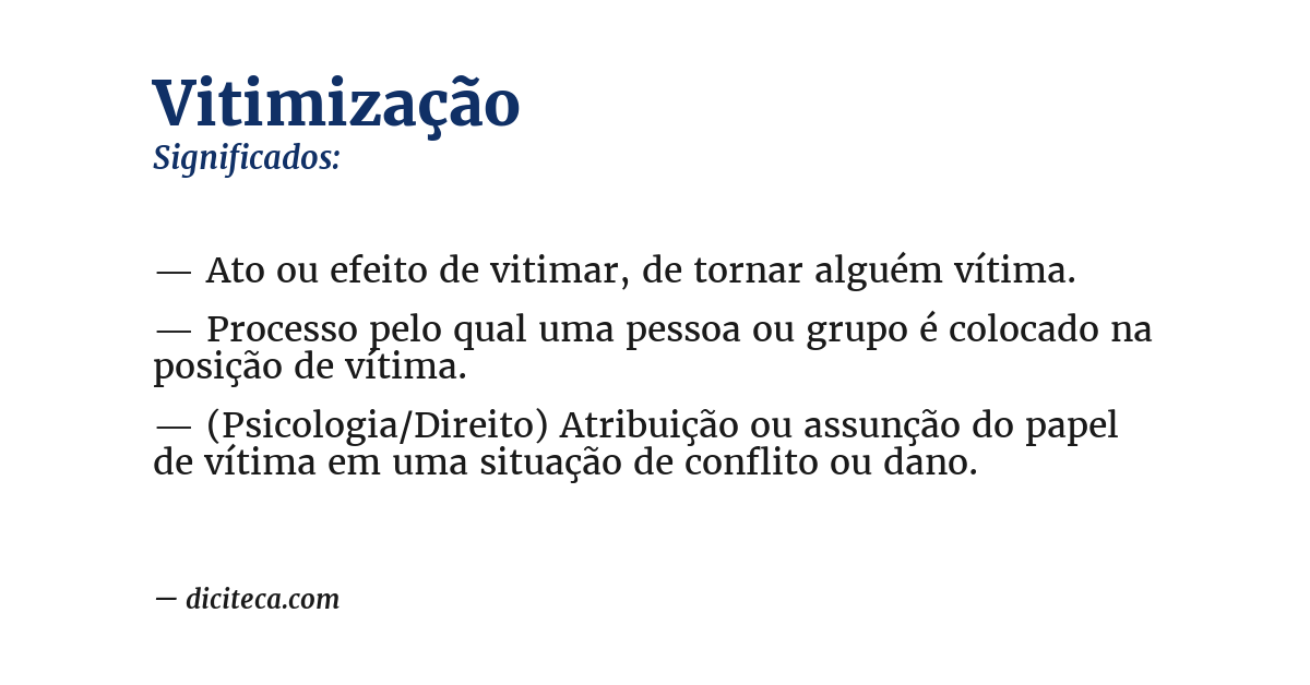 Significado de vitimização