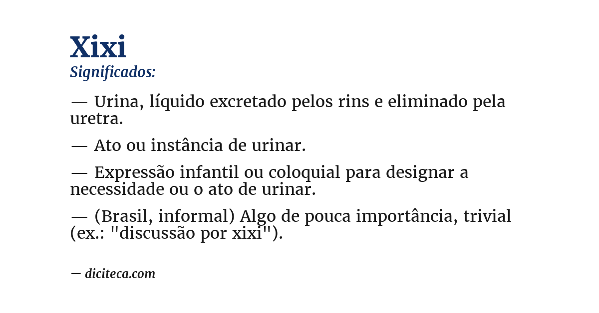 Significado de xixi