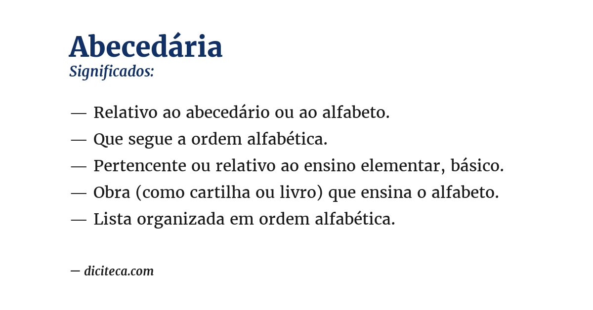 Significado de abecedária