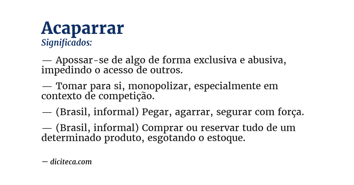 Significado de acaparrar