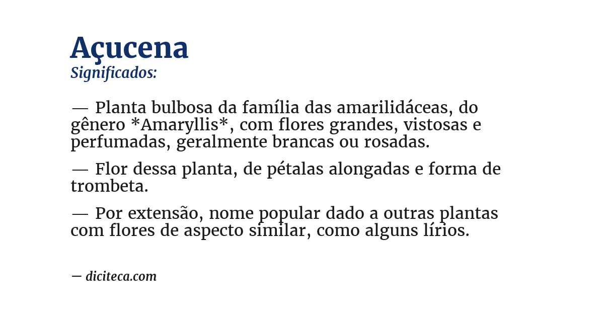Significado de açucena
