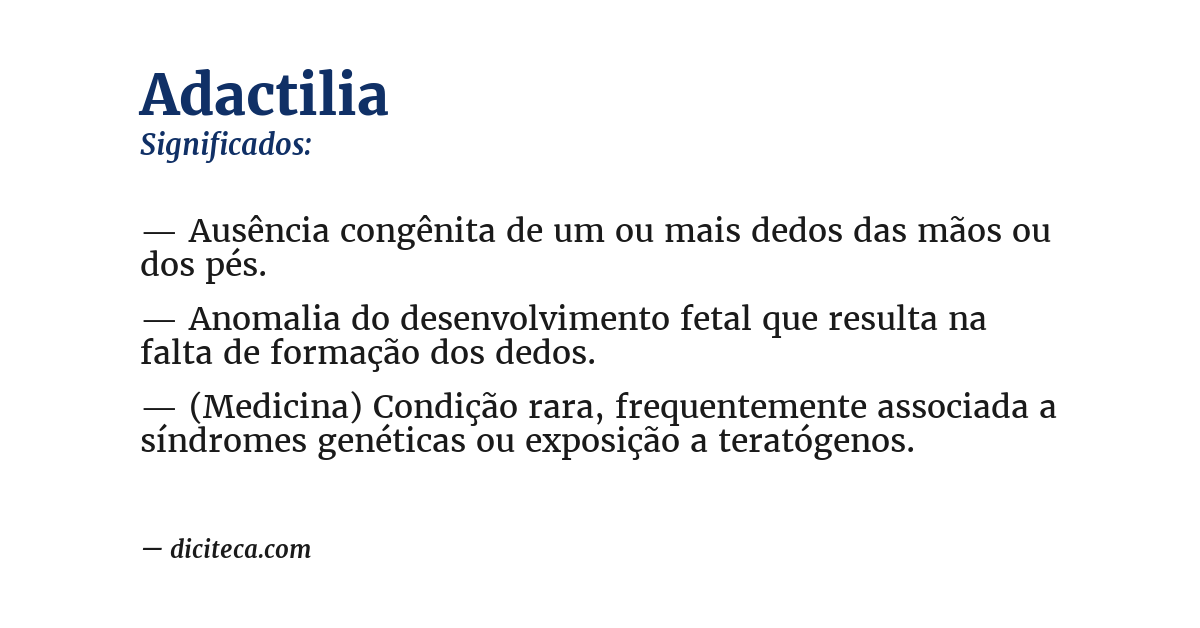 Significado de adactilia