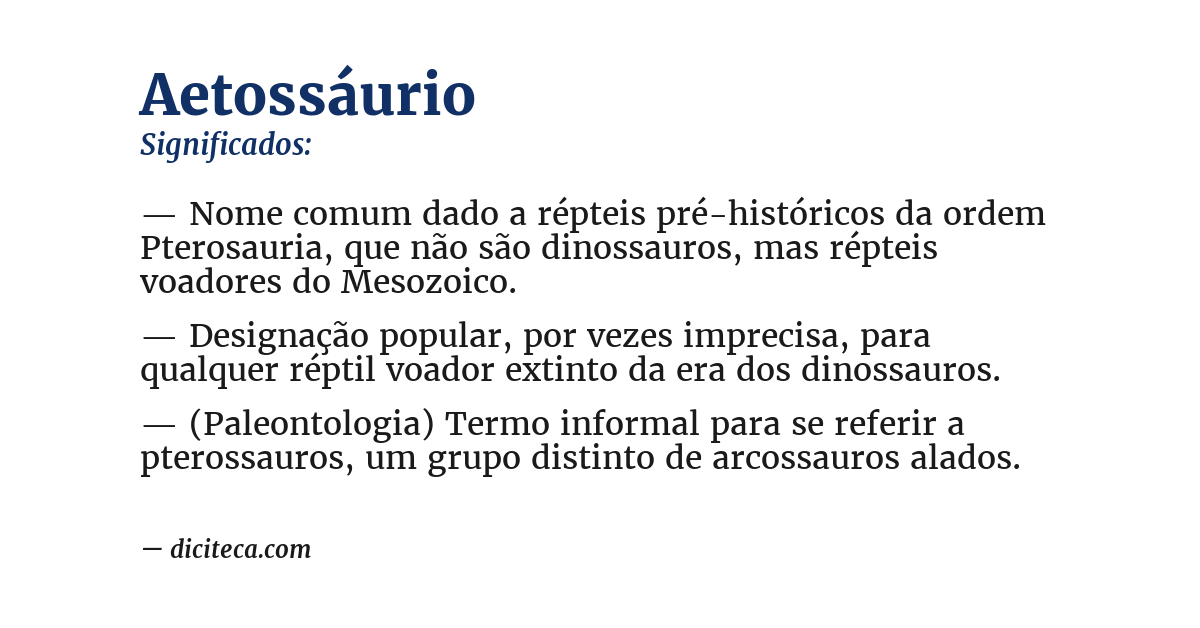 Significado de aetossáurio
