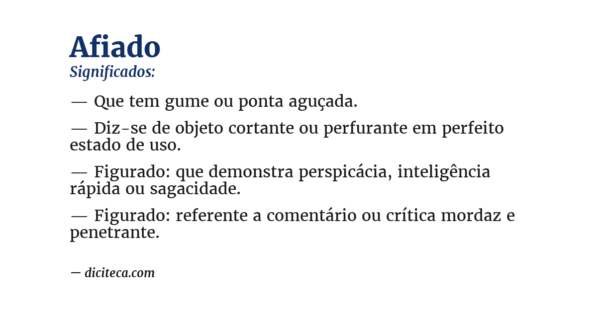 Significado de afiado