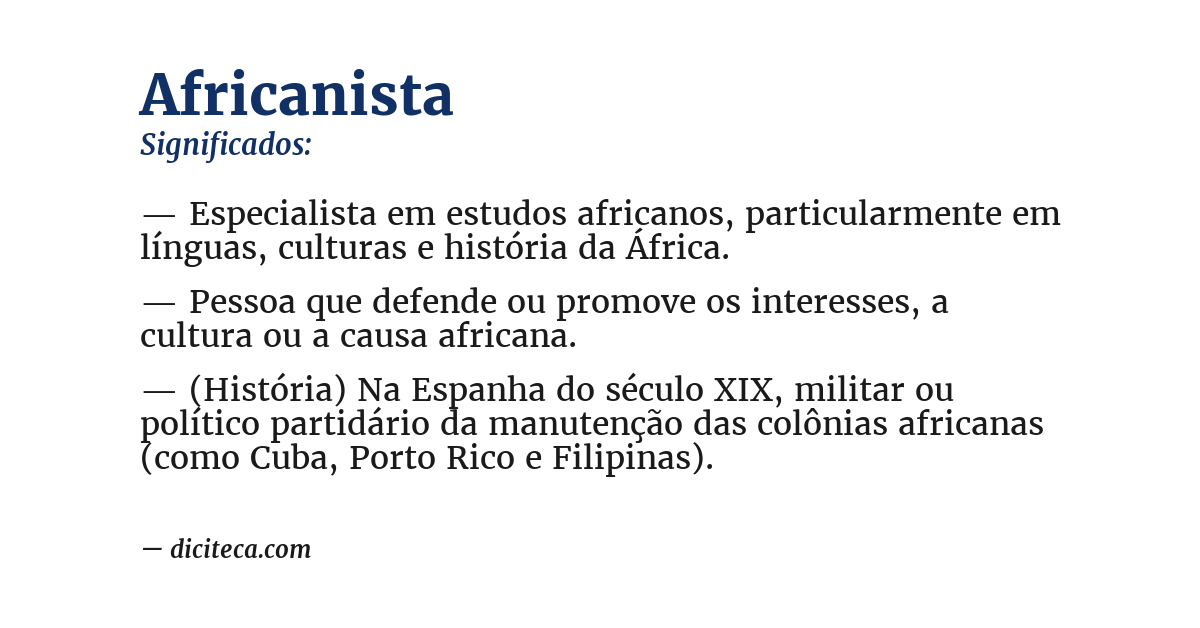 Significado de africanista