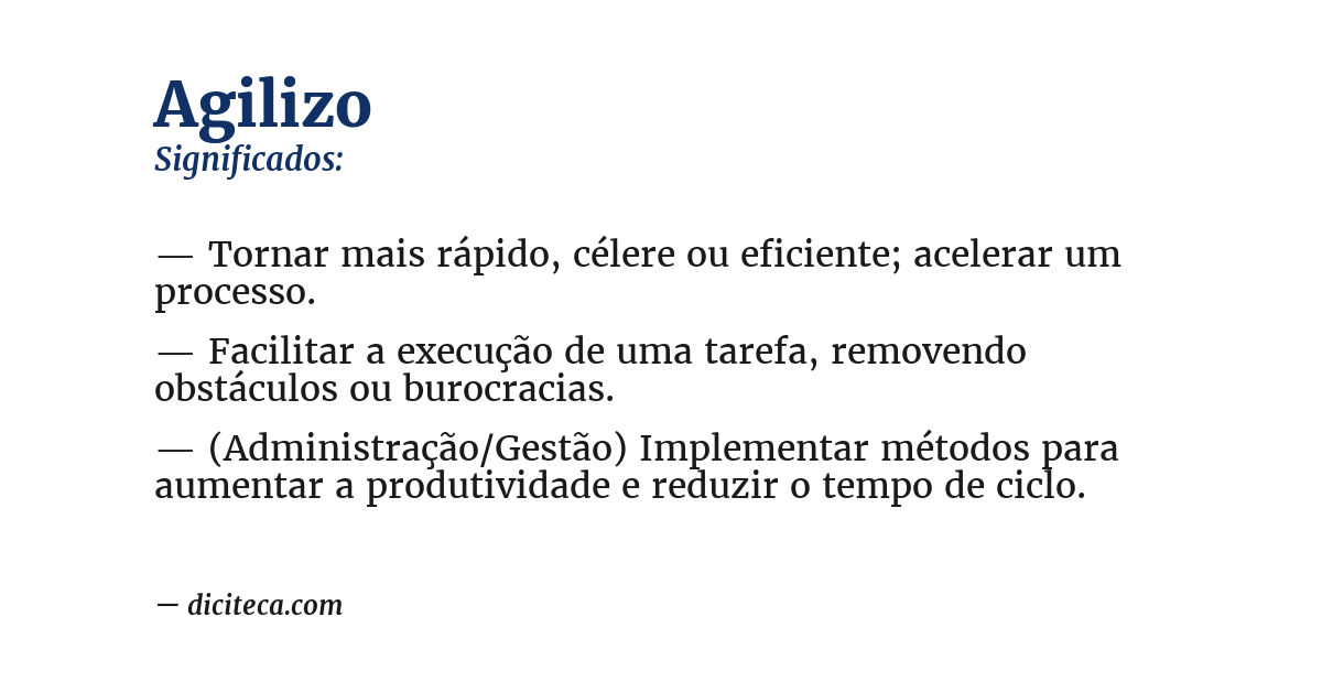 Significado de agilizo