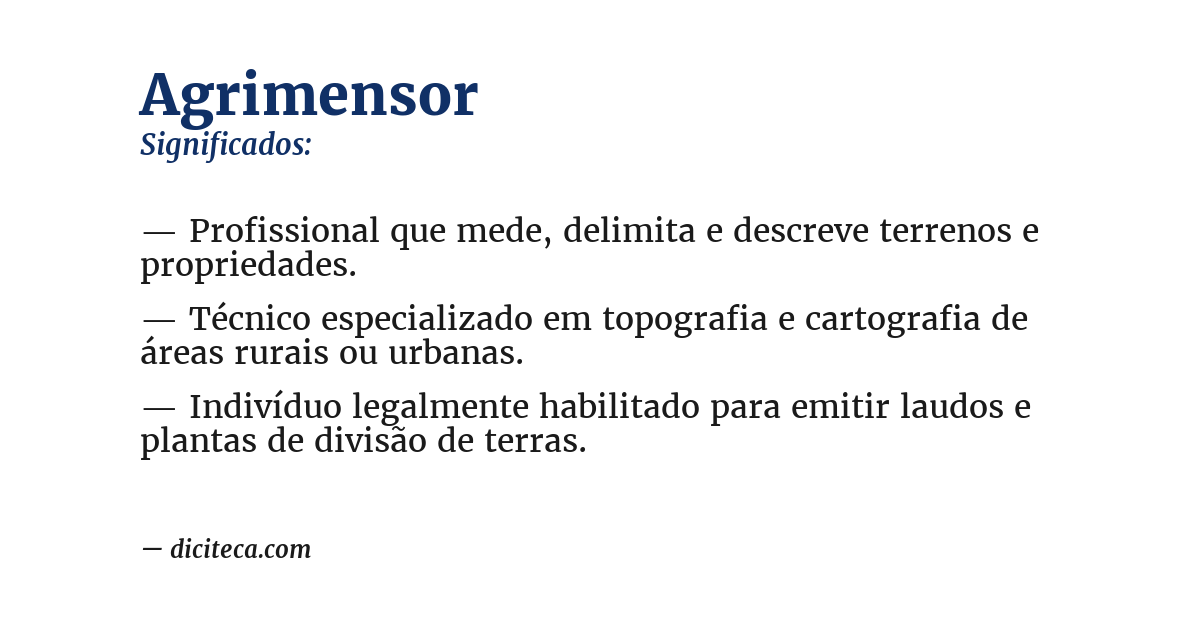 Significado de agrimensor