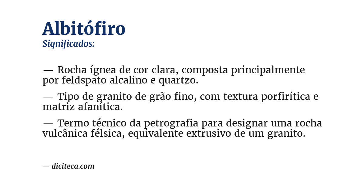 Significado de albitófiro