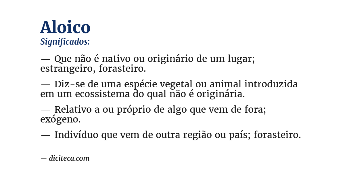 Significado de aloico