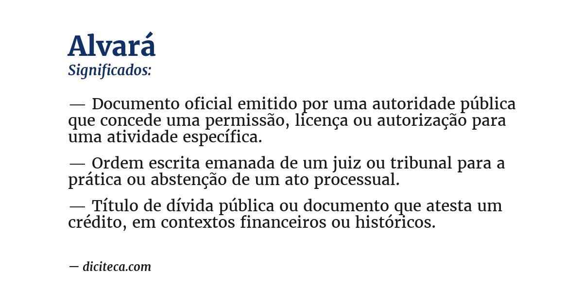 Significado de alvará
