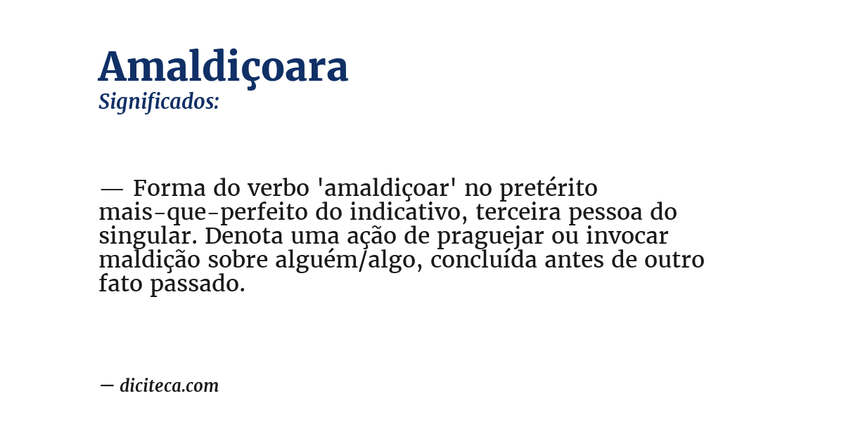 Significado de amaldiçoara