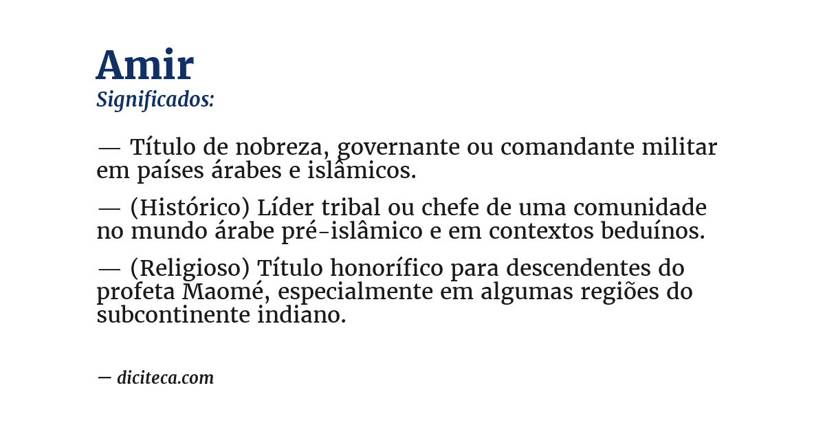Significado de amir
