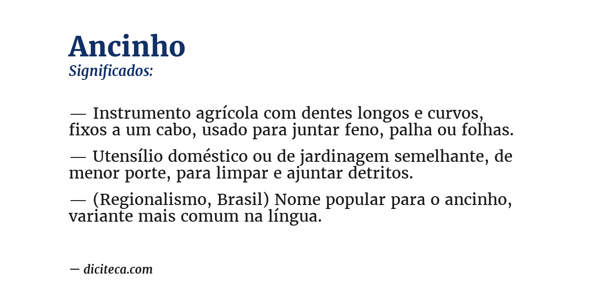 Significado de ancinho