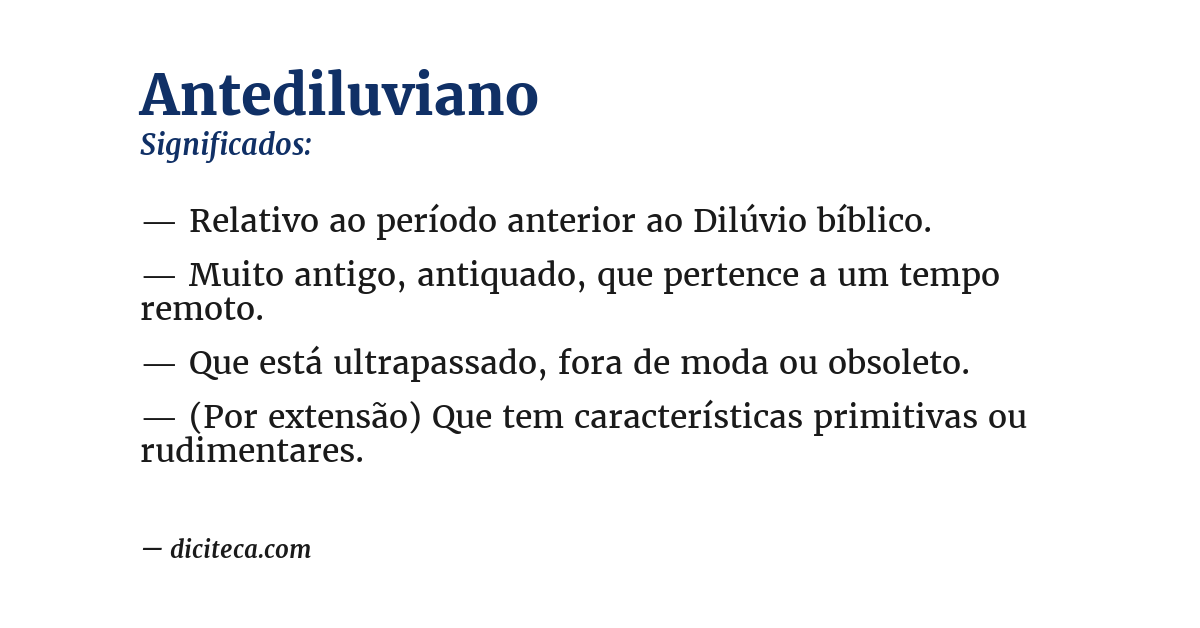 Significado de antediluviano