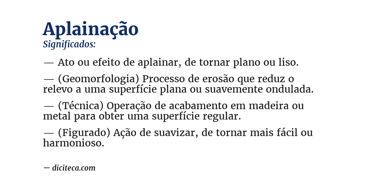Significado de aplainação