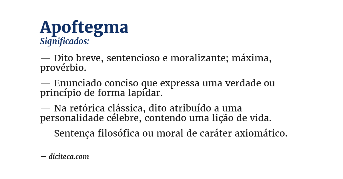 Significado de apoftegma