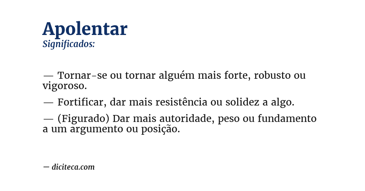 Significado de apolentar