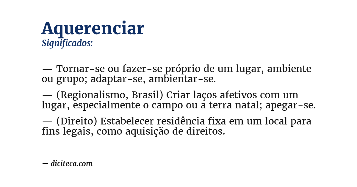 Significado de aquerenciar