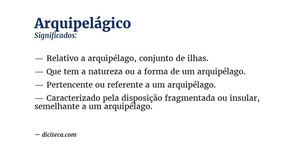 Significado de arquipelágico