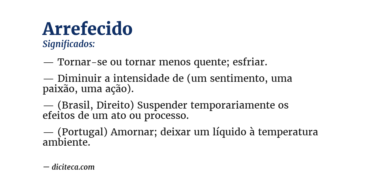 Significado de arrefecido