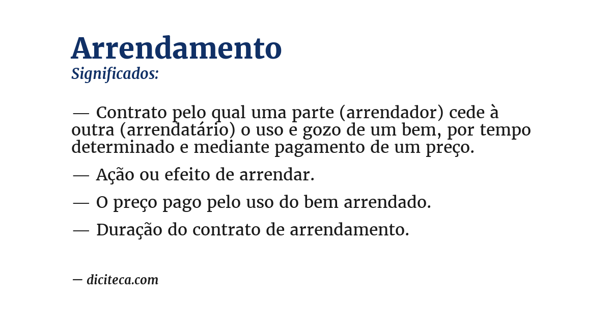 Significado de arrendamento