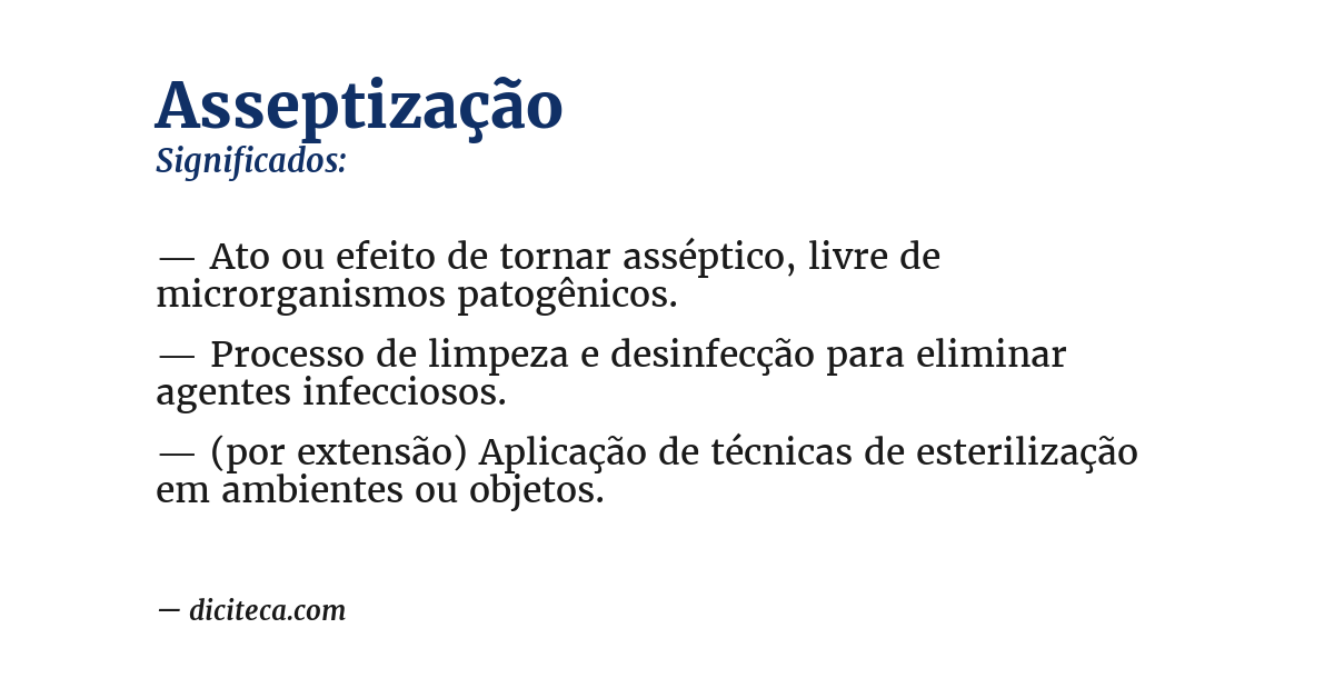 Significado de asseptização