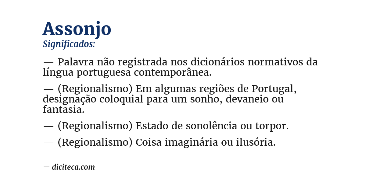 Significado de assonjo