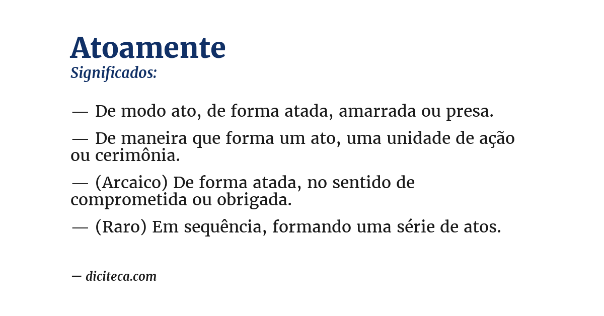 Significado de atoamente