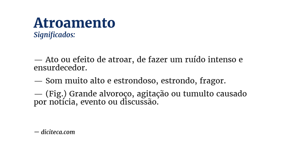 Significado de atroamento