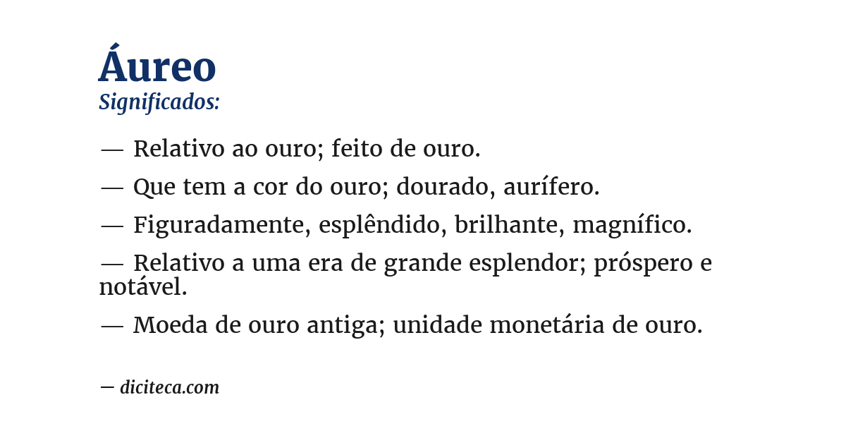 Significado de áureo