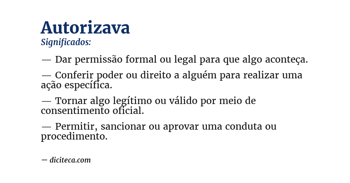 Significado de autorizava