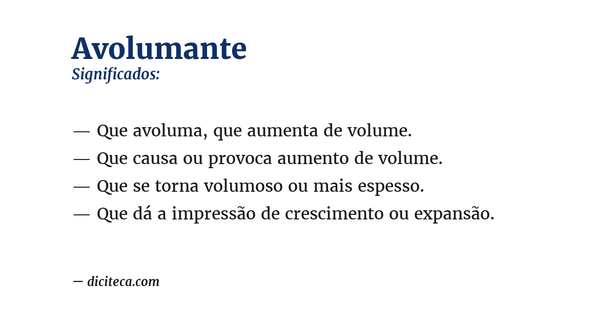 Significado de avolumante