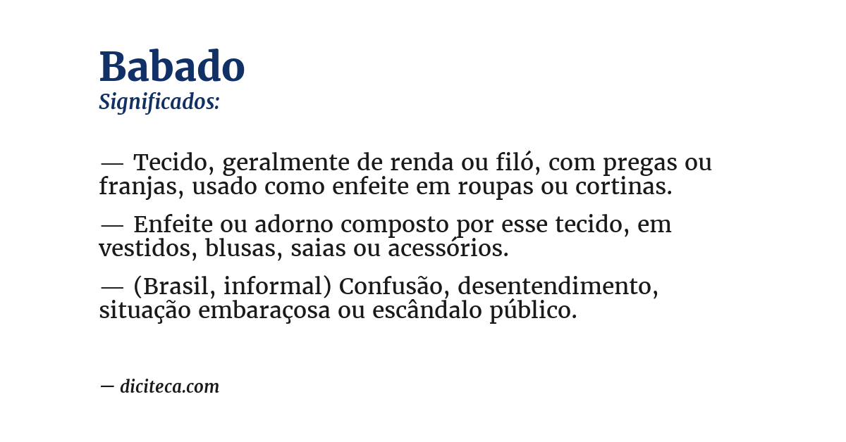 Significado de babado