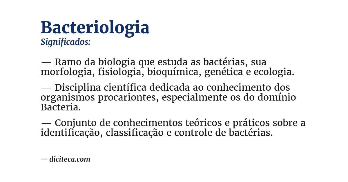 Significado de bacteriologia